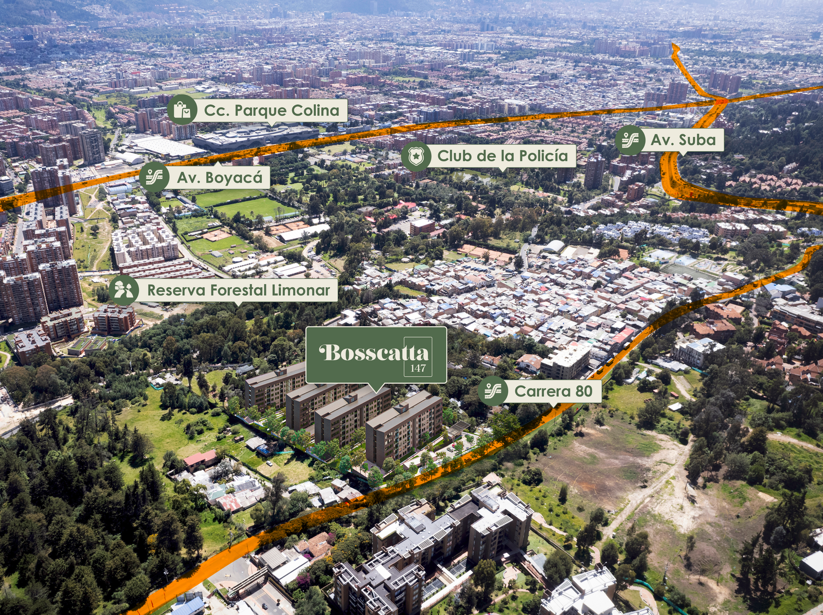 Vista aérea de la zona